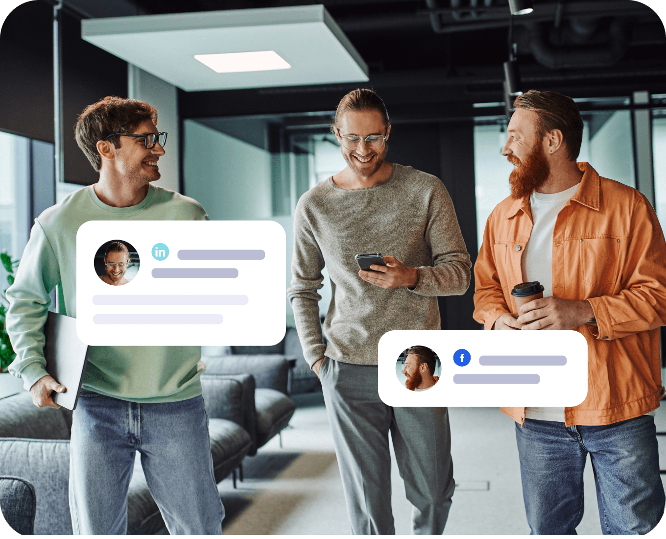 People with different social media channels