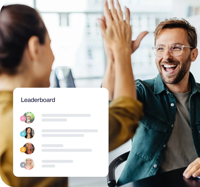Gamified B2B social employee advocacy leaderboard driving impact and team recognition.