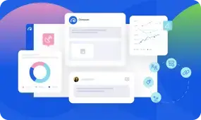 Oktopost B2B social media management platform dashboard with analytics and content tools.