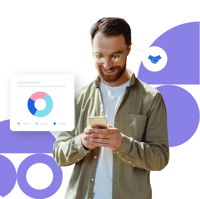 Employee engaging with B2B social advocacy platform to amplify org's voice, measure impact, and drive social signals.