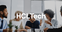HCLTech team collaborates on strategic initiatives, enhanced by B2B social media management and employee advocacy.