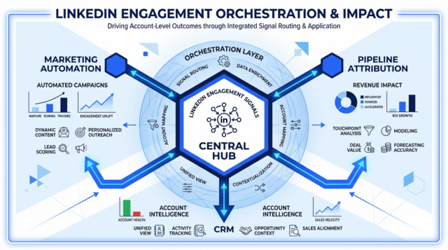 LinkedIn metrics for B2B marketing: engagement signals flowing from LinkedIn posts into CRM pipeline reporting